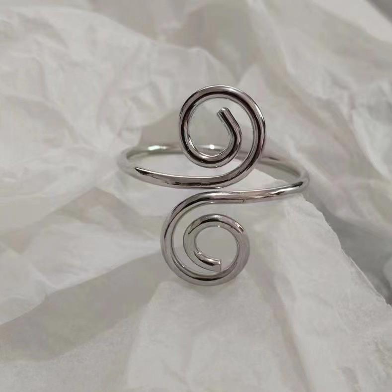 Anello Gatto Geometrico Europeo & Americano, Design Aperto Regolabile, Ornamento Animale Lavorato a Maglia per Dita.
