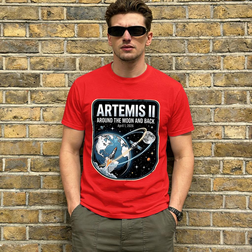 Oversized T Shirt Summer Artemis Ii Moon Mission Trending T Shirts Cotton Tee Shirt For Man Y2k Casual Printed Short Sleeve