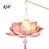 Wedding Party Decoration DIY Lotus Lantern Craft Kit, Handmade Flower Paper with LED Portable Handheld Light Light, Vintage Decorative Lighting
