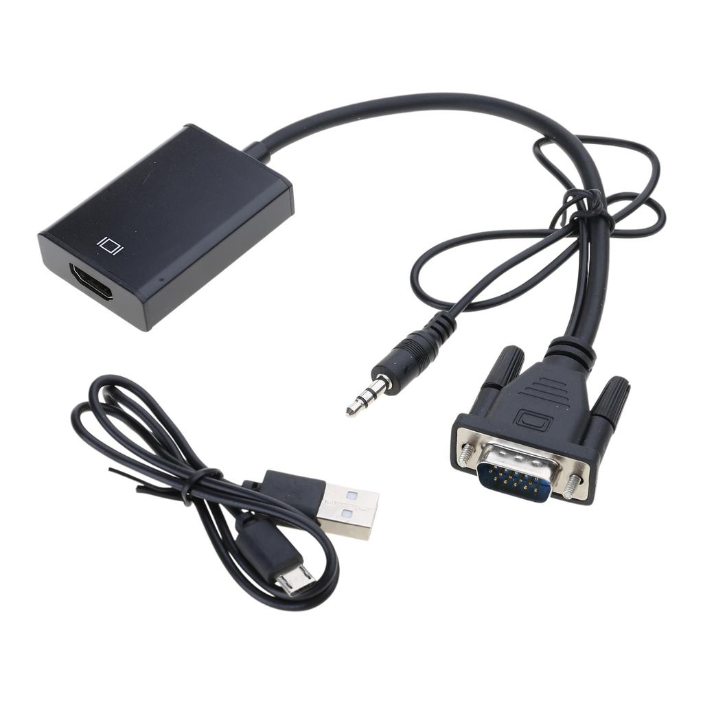 VGA To HDMI Adapter Converters with 3.5mm 1080P VGA Input Source To TV/Monitors/LCD Connectors