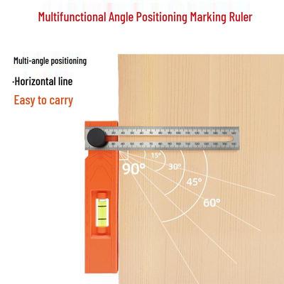 Multi-Angle Rotatable Woodworking Scribing and Depth Positioning Ruler