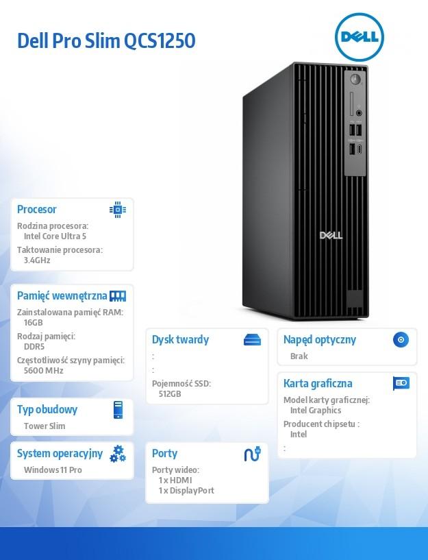 Computer Pro Slim QCS1250 W11Pro U5 235/16GB/512GB SSD CL25/INT/WLAN+BT/Kb/TPM/3YPS