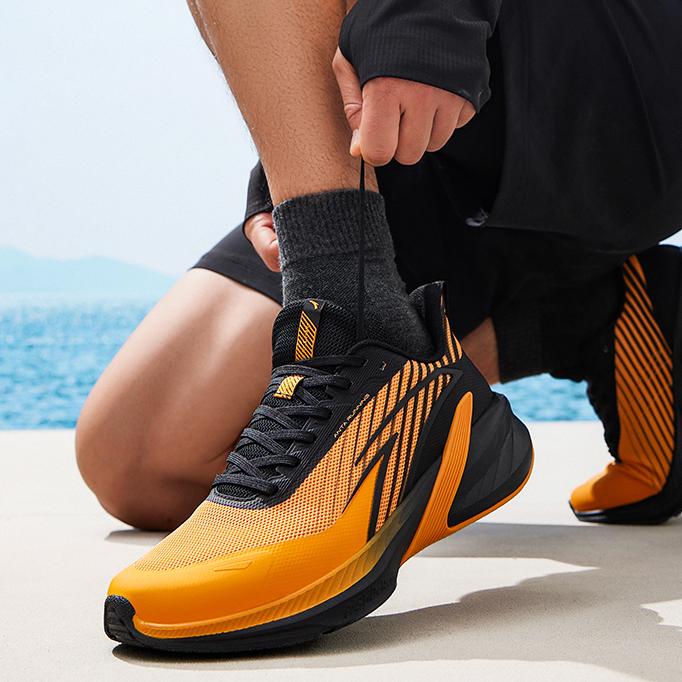 New Anta A-Shock Cushioning Wear-Resistant Low-Top Casual Running Shoes Men's Orange Black