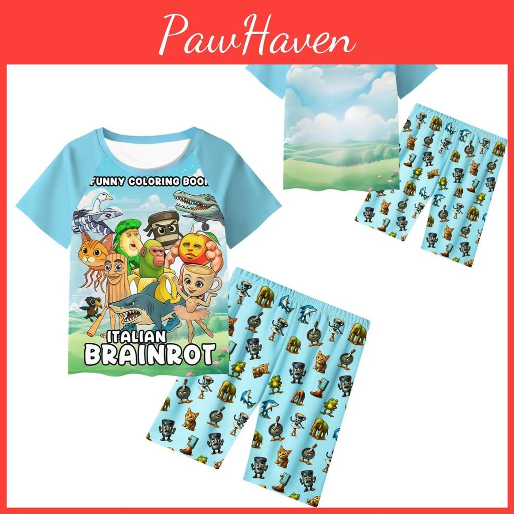 Al Italian Brainrot Tung Tungtung Sahur Pattern Children Home Wear Gift Pajamas