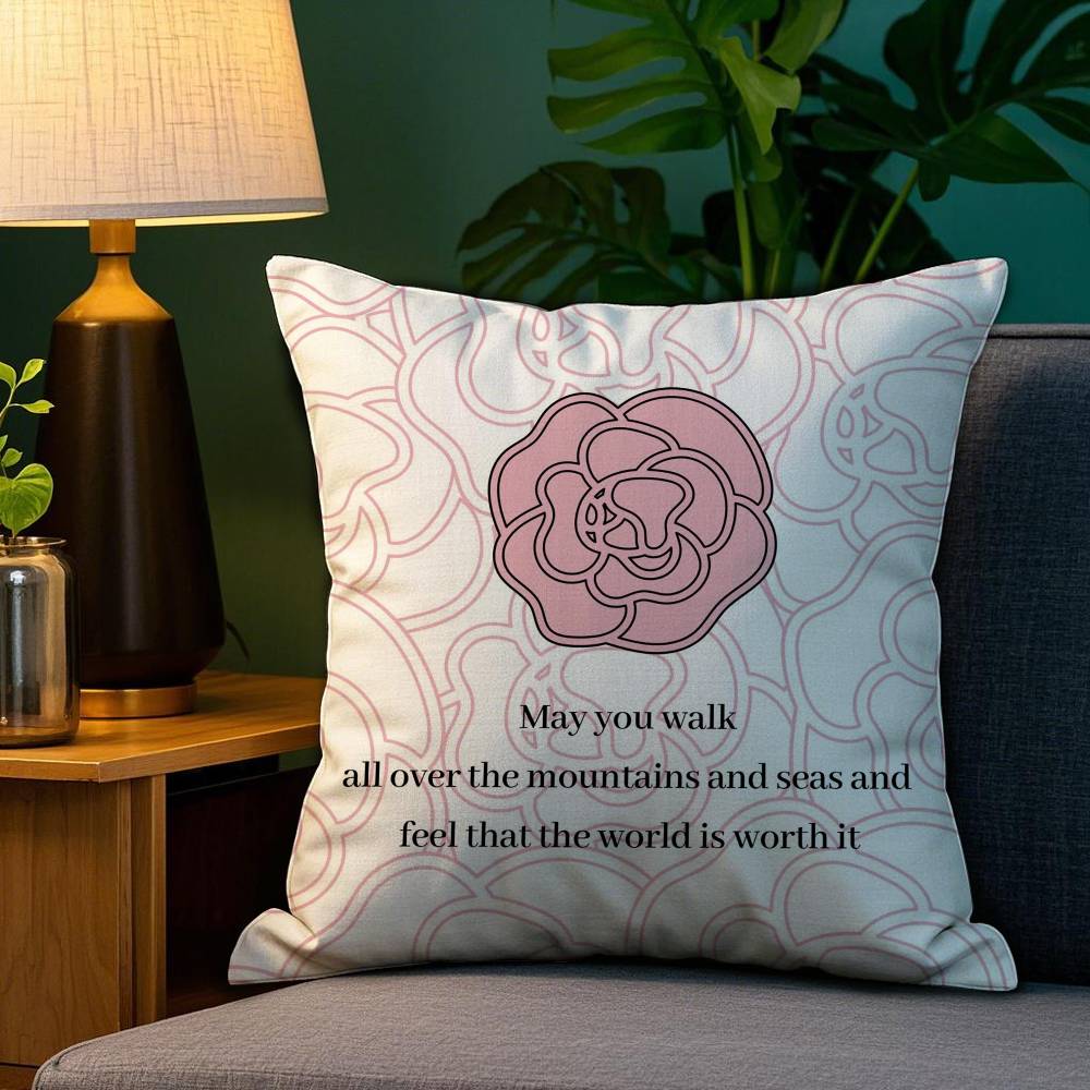 Luxury Good Luck Pillow Case Sofa Living Room Bedroom Double-Sided Printing Square Cushion Nap Time Cushion Cover