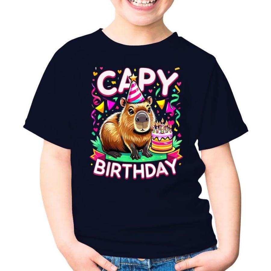 Капибара День Рождения Смешная Капибара Грызун Любитель Животных Детская Рубашка Подарок для Девочки Мальчика S