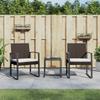 3-Cz. Garden Furniture Set With Cushions, Brown, Pp Rattan