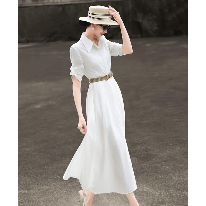 Damen Weißes Pendler-Hemdblusenkleid 2026 Sommerkollektion