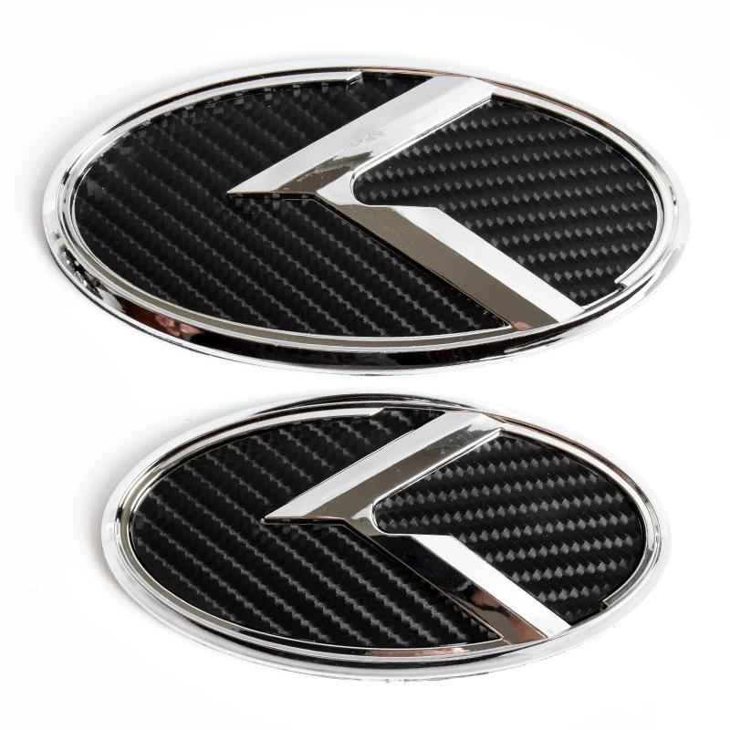 2pcs Car Trunk Emblem 3D Sticker K Logo Front Grill Rear Badge For KIA K5 2011-2013 Optima Forte 2009-2014