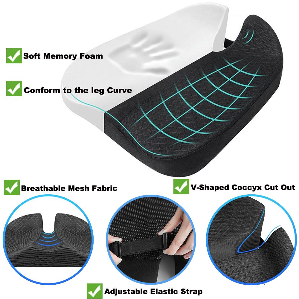 3D Memory Foam Car Seat Cushions Driver's Seat Broaden One's Horizons Raise The Auxiliary Pad Seat Anti-slip Protection Device