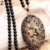 Colorful Shell Faux Opal Statement Bib Pendant Necklace Sweater Chain Gift