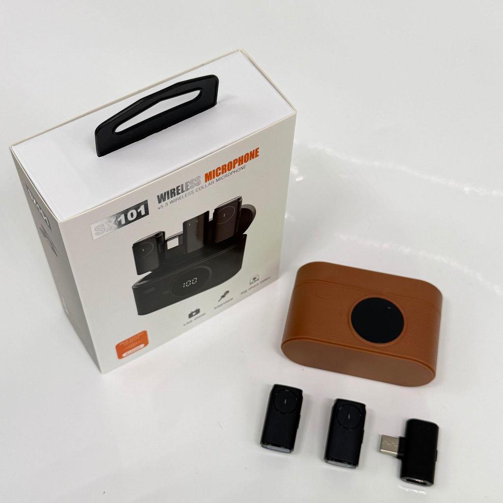 SX101 Wireless Lavalier Microphone with AI Noise Reduction for Live Streaming and Recording