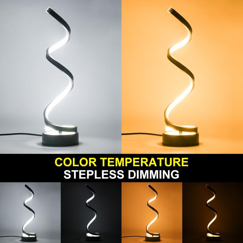 Modern Spiral LED Table Lamp Intelligent Curved Dimming Modern LED Desk Lam