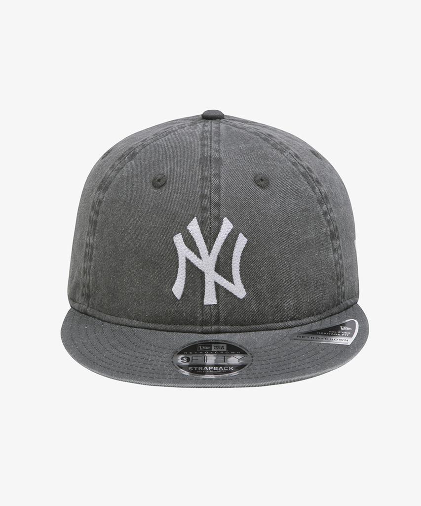 NEW ERA Mlb New York Yankees Pigment Washed Retro Crown Strapback Black