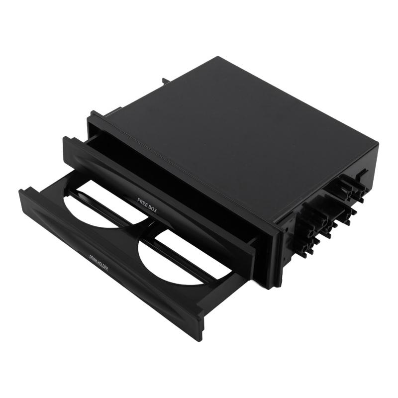 Car Central Control Storage Box With Cup Holder Din Dash Radio Pocket Drink Bottle Cup Holder Storage Box Parts