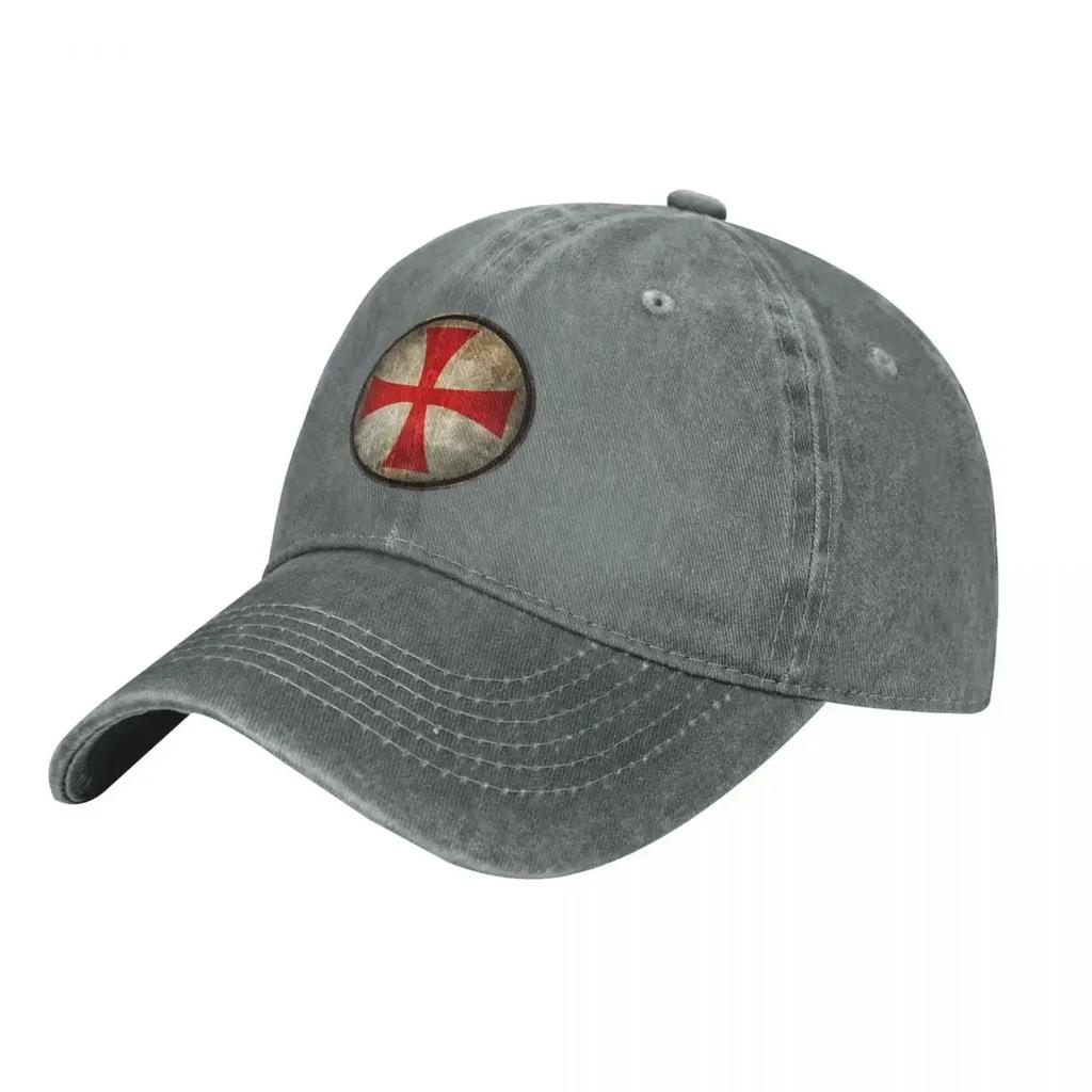 Knights Templar Baseball Cap Shield Cross Stylish Women Washed Trucker Hat Casual Printed Tennis Baseball Caps Gift Idea