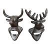 Yousheng Elk Cow Head Bottle Opener, Wall Mounted Beer Cap Remover, Rustic Iron Opener for Home Bar, Industrial Decor
