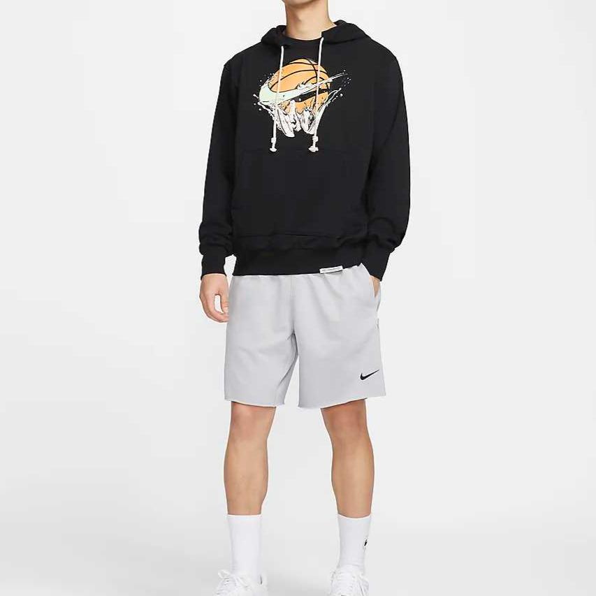 Nike Dri-FIT Sport Standard Issue Solid Color Lace-Up Mid-Rise Basketball Shorts Men Shorts Wolf-Grey Black FN2891-012