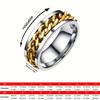 Men's Cool Rotatable Chain Ring, Casual Stainless Steel Finger Ring
