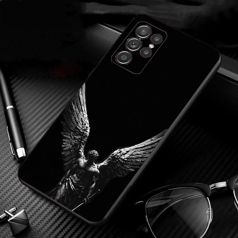 Phone Case For Samsung Galaxy S26 S25 S24 S23 S22 Ultra S23 S22 S25 Plus S24FE S23FE S26Edge Black Angel Death Demon