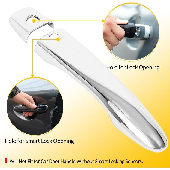 OCPTY 4PCS Door Handle Covers for Nissan Kicks (2017-2022), Maxima/Murano (2016-2022), Rogue (2014-2020), Rogue Sport (2017-2022) - Exterior Driver &