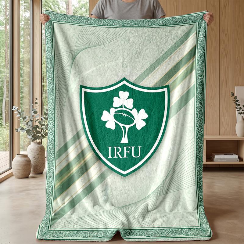 Coperta in Flanella Pile Rugby Irlanda Coperta Calda e Accogliente per Divano Letto Viaggio Uso in Tutte le Stagioni