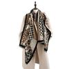 Autumn and winter new imitation cashmere scarf thickened and lengthened flower scarf retro shawl dual-purpose outer fit