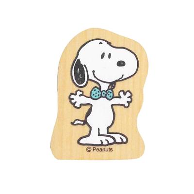 Kodomonokao Children's Face Stamp Snoopy Wood Piece Standing Pose Bow Tie 2283-002
