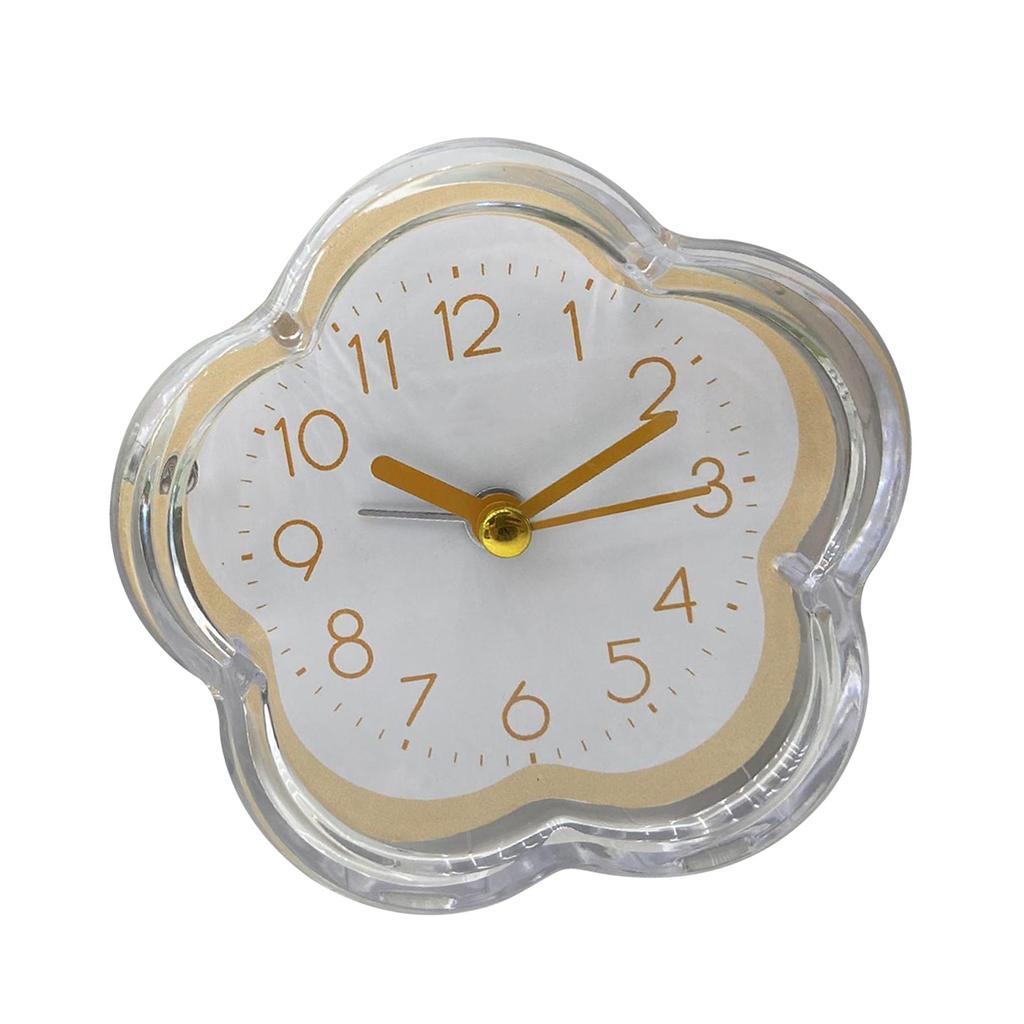 Cute Alarm Clock Flower Shape Quiet Low Noise Transparent Small Alarm Clock for Living Room Bedroom