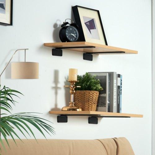 VEVOR Shelf Bracket, 10”L x 4”W x 1.6”H, 6 Pcs Heavy Duty Floating Shelf Brackets, Brackets for Shelves, 5mm Thick Matte Black L Shelf Bracket