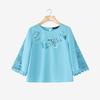 ZANZEA Women Casual Round Neck Loose Print 3/4 Sleeve Blouse