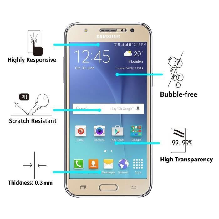 Film Vitre Protection Ecran - Phonillico® - SAMSUNG GALAXY J5 2015 - Verre Trempé - Ultra Résistant - Blanc