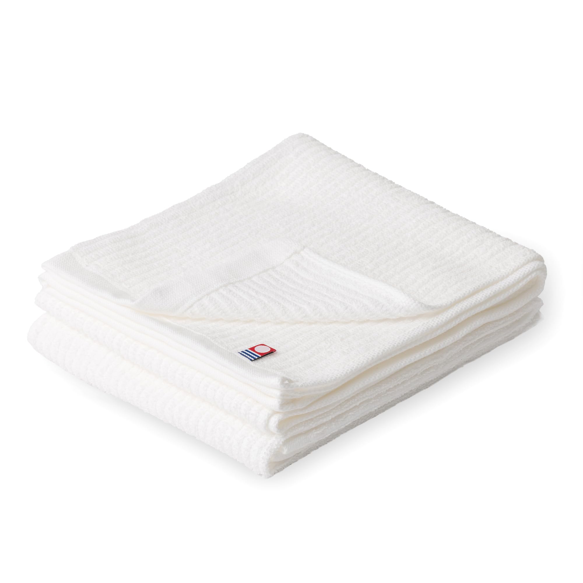

Imabari Towel Brand Certified Face Towel Set of 2 33 x 77 cm Made in Japan Ribbed Weave Soft and Thin Highly Absorbent Cotton Approx. Quick-Drying