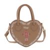 Trendy Heart-shaped Handbag For Women Street Style Versatile Fashion Pu Bag