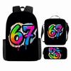 Large Capacity Schoolbag with Shoulder Strap; Student Three-piece Pencil Case Set