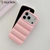 Funny 3D Devil Horns Down Jackets Phone Case for iPhone 17 Pro Max 16 15 14 13 12 Pro Max 16Plus 16E Cute Shockproof Soft Cover