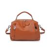 Bolso Mensajero de Hombro de Cuero Vacuno para Mujer Moda Femenina Generoso Bolso Shell Cremallera Cuero Suave Portátil Multibolsillo