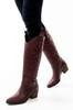 Women Modern Stylish Fashion Boots Boots Faux Leather Black Leather Embroidered Cowboy Long Boots