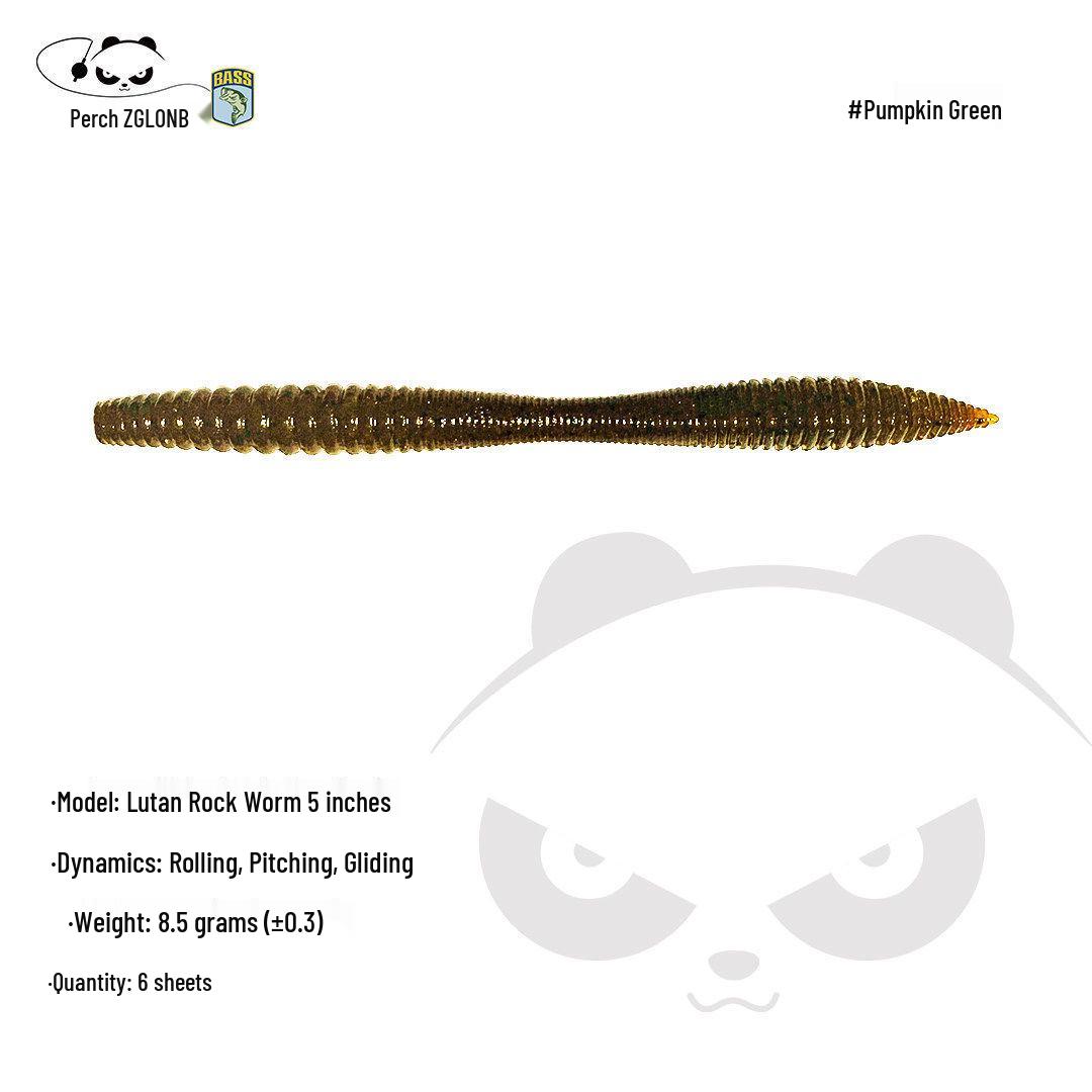 Lead-Free Bass Rock Crawler Mealworm Soft Bait, 4  & 5  for Drop Shot, Texas, Carolina Rig.