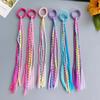 2 Pcs Kids Hair Ornament Lovely Girls Braided Wig Ponytail Headband Rubber Hair Bands Hair Accessories For Girls