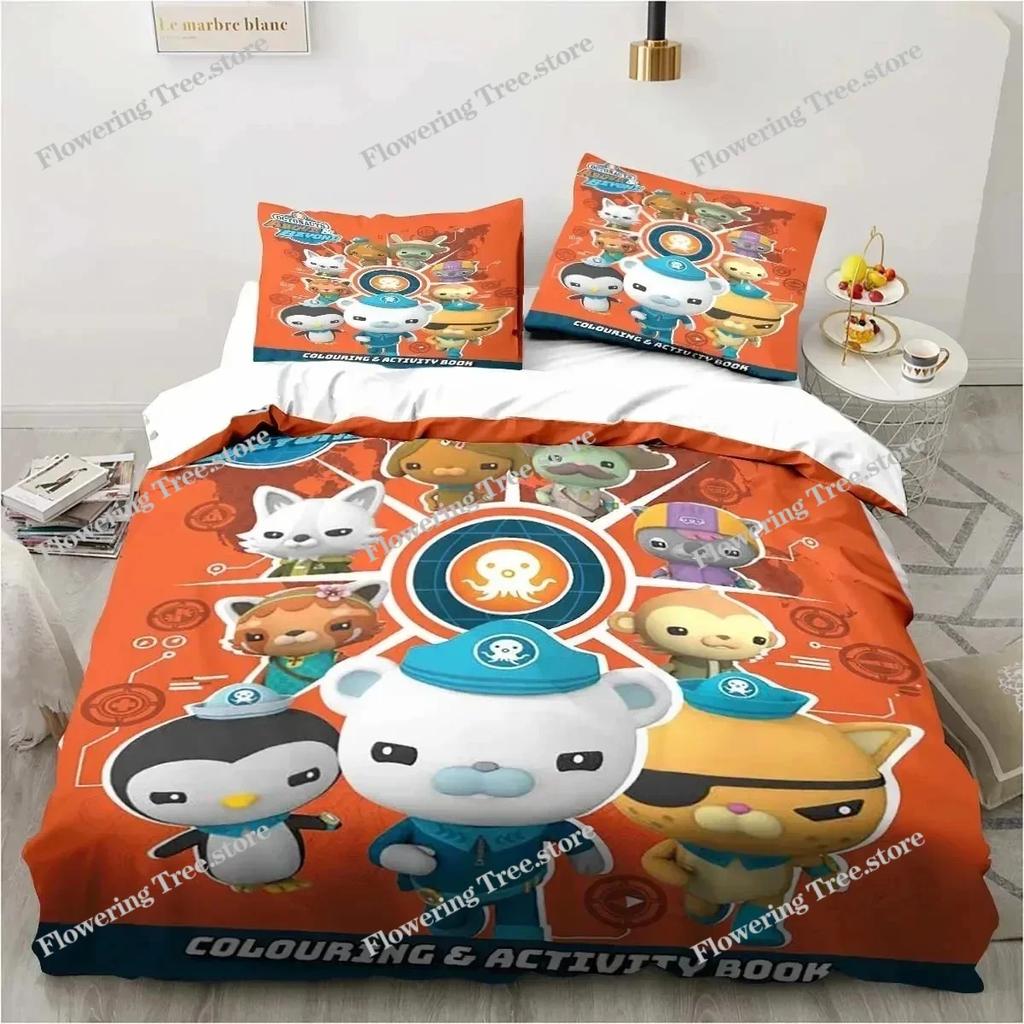 New 3D Cartoon Octonauts Bedding Set Bedroom Single Double Bed King Size Quilt Cover And Pillowcase Kid's Birthday Gift