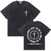 Gewaschenes Vintage Christian Jesus Grafik T-Shirt für Herren Hohe Qualität Baumwolle T-Shirts Herren Hip Hop Gothic Oversized T-Shirt Streetwear