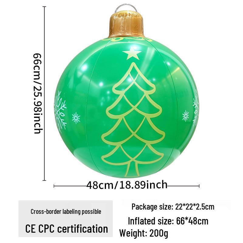 Eco-Friendly PVC Cartoon Inflatable Christmas Ball for Indoor Courtyard Decor