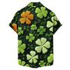 Men's Casual Short-sleeved Shirt Slim Fit Stylish Men's St. Patrick Print