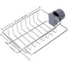 Drill Free Stainless Steel Kitchen Sink Drain Rack Large Capacity Sponge Soap Storage Holder for Small Bathroom Sink Organization