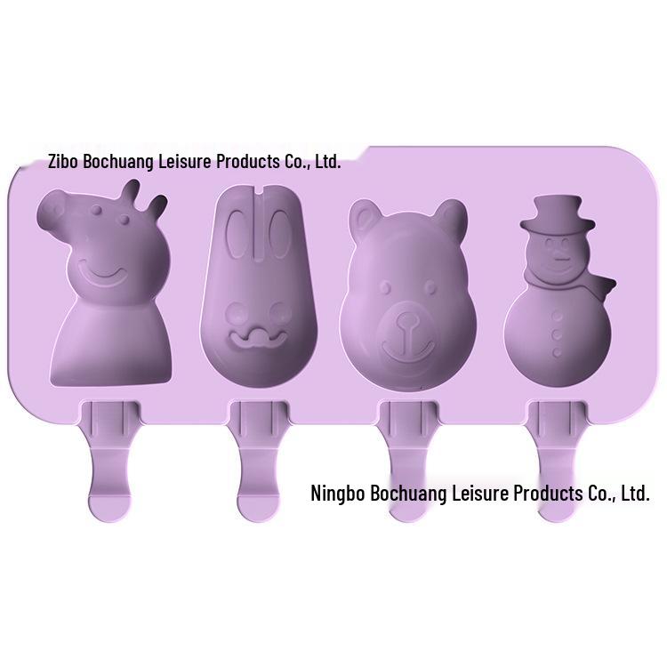 Silicone 3-Cavity Popsicle & Ice Cube Tray with Lid