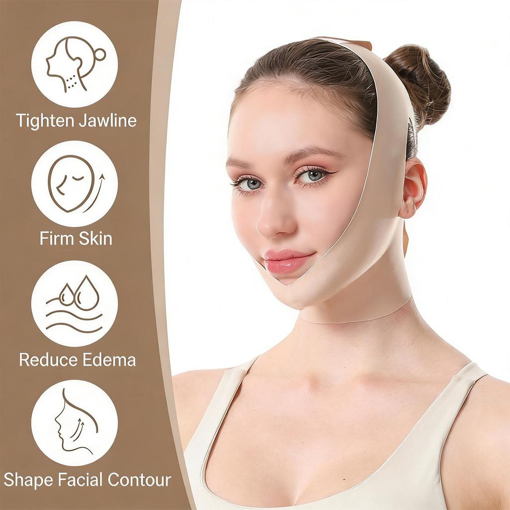 Adjustable Firming Breathable Face Slimming Strap Neck Tightening Wrap Chin Strap for Sleeping for Jawline Sculpting Women Girls