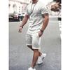 Simple Marble 3D Print Summer Casual Men's Crewneck Top And Shorts Urban Street Fashion Men's Suit Everyday Casual Comfort