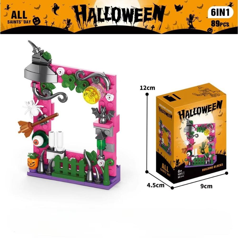 TOYLINX DIY Model Halloween Series Building Block Set Pumpkin House Educational Building Block Toy Children Gifts Decoration