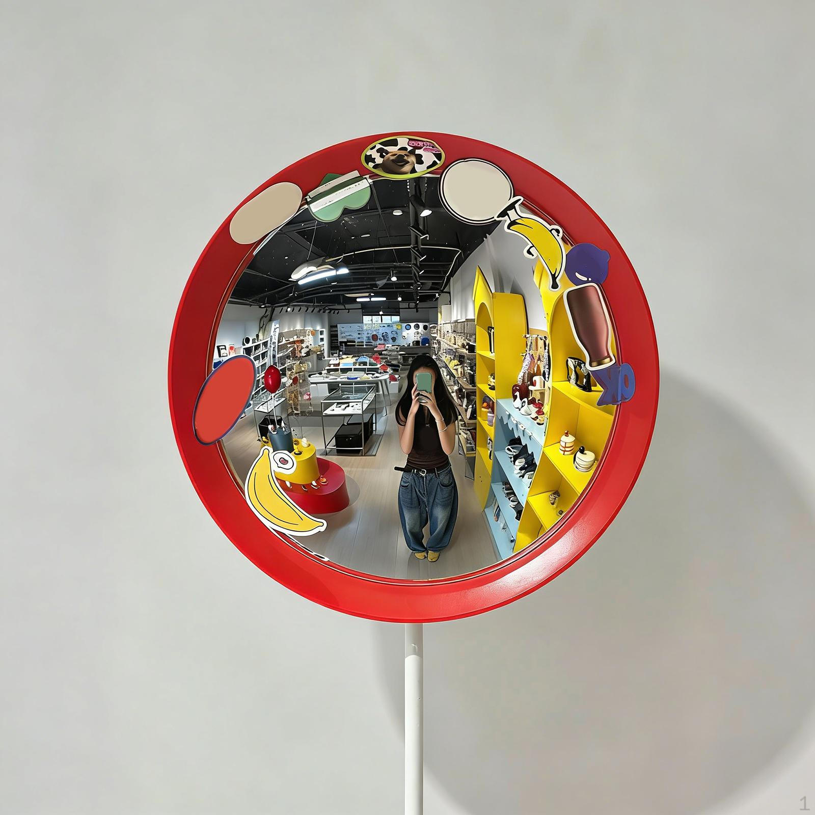 

28 см Выпуклое зеркало Внутреннее Изогнутое Безопасное Универсальное Нордический Угловой Декор для Кафе, Гаража, red